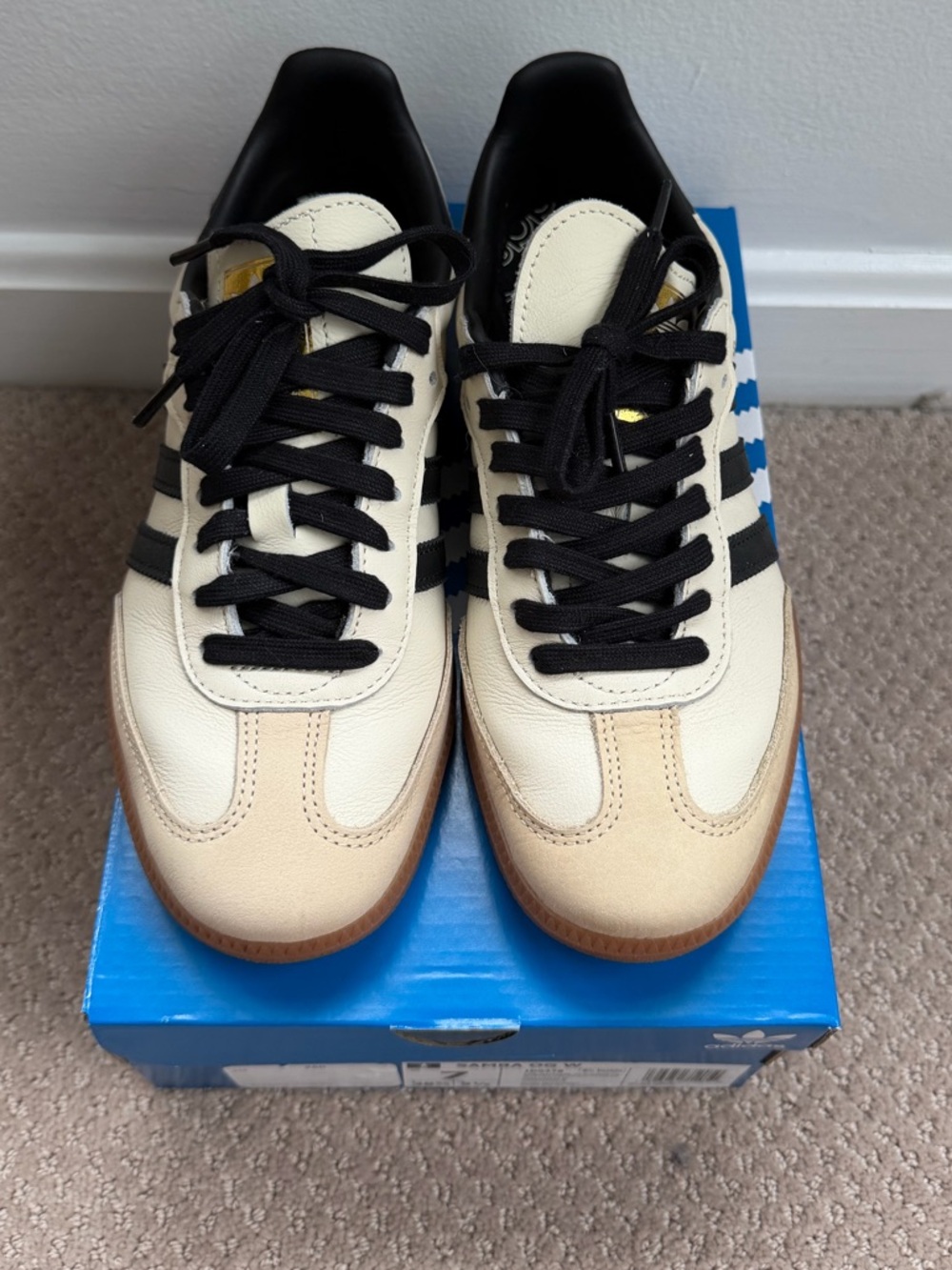 Adidas Samba OG Sneakers — Black & Cream with Gum Sole